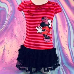 Valentine Minnie Mickey Mouse Outfit set top tutu